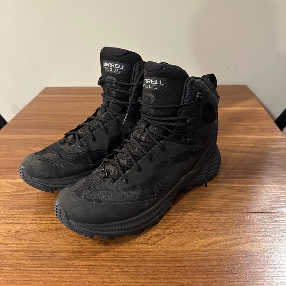 Merrell Rogue Hiker Mid GORE-TEX Mens Black Hiking Boots J005251 Size 12
